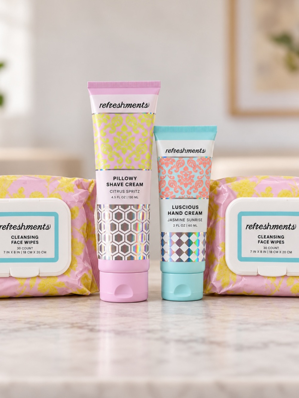 💎 Refreshments Self Care Bundle Face Wipes + Shave Cream + Hand Cream New